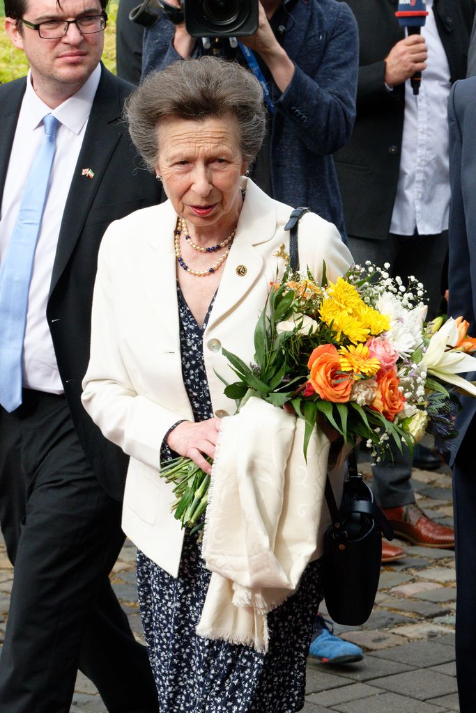 Princess Anne wore a beautiful floral dress and cream blazer