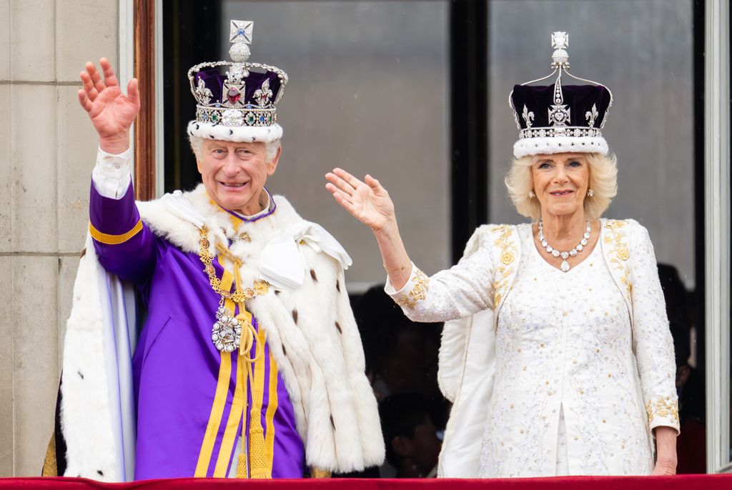 Their Majesties King Charles III And Queen Camilla on Coronation Day
