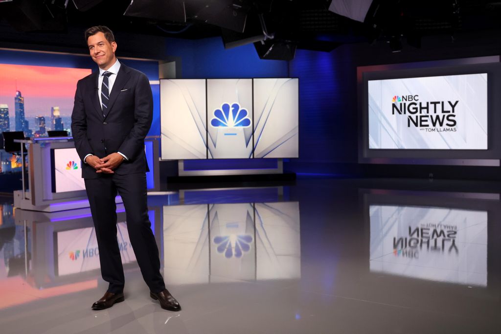 New NBC Nightly News anchor Tom Llamas at NBC4 Los Angeles in Universal City on May 28, 2025. Llamas is taking over for NBC Nightly News anchor Lester Holt starting June 2