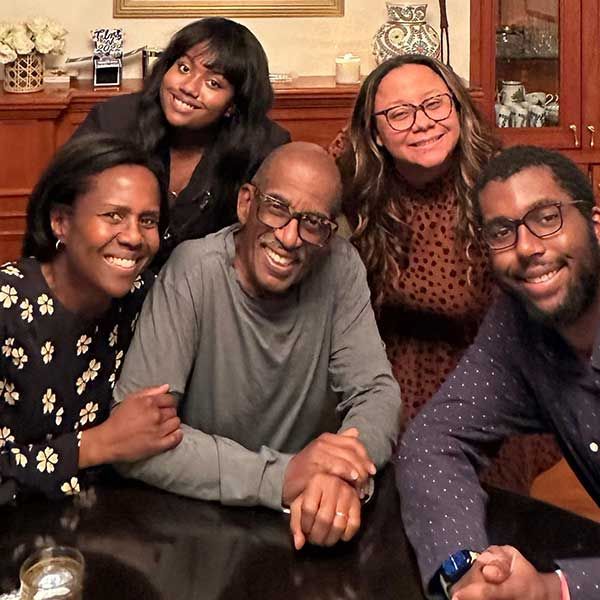 al roker with wife and children at home