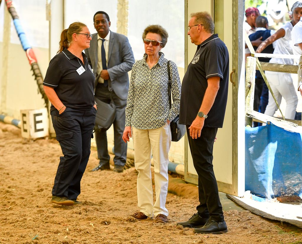 Princess Anne with a group of people in South Africa