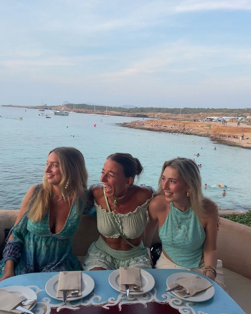 Davina with her daughters, Holly (L) and Tilly (R) in Ibiza