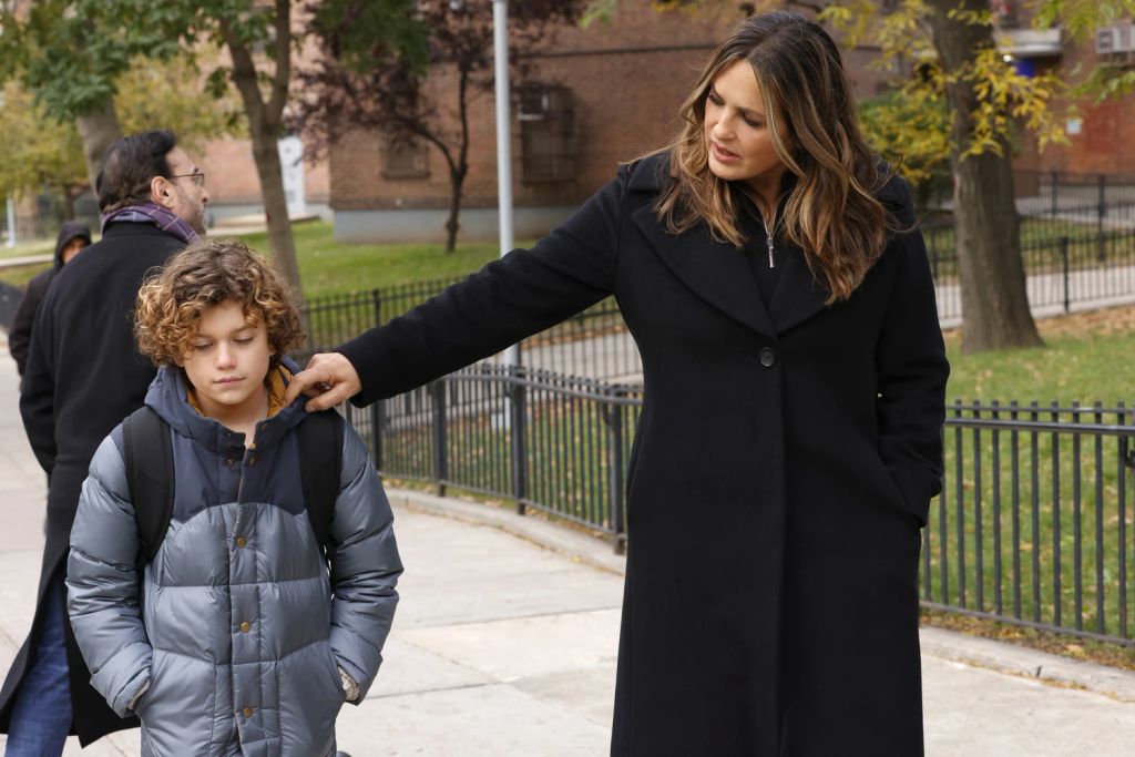 Ryan Buggle and Mariska Hargitay on set of Law and Order SVU season 23 