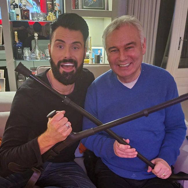 Rylan Clark with Eamonn Holmes inside his home