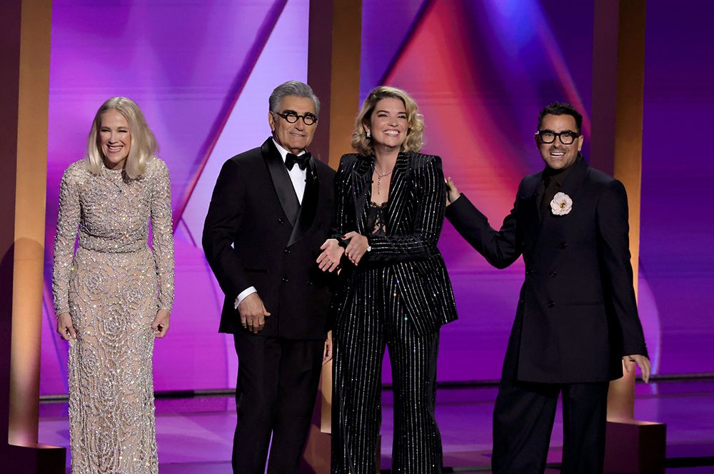 Annie Murphy, Eugene Levy, Catherine O'Hara and Dan Levy at the Emmys