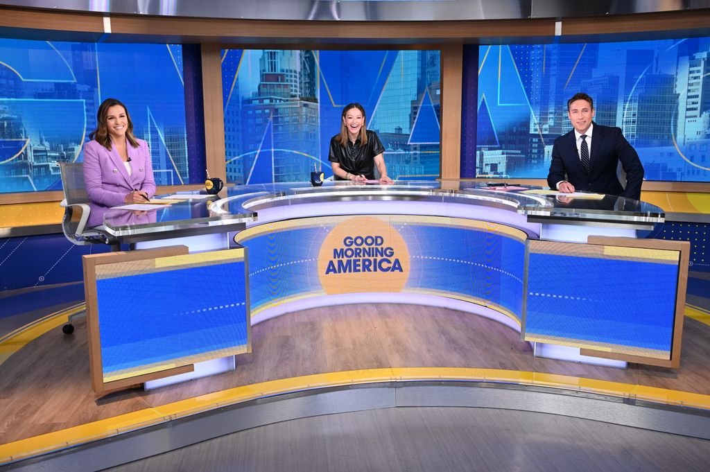 Three tv hosts in studio 