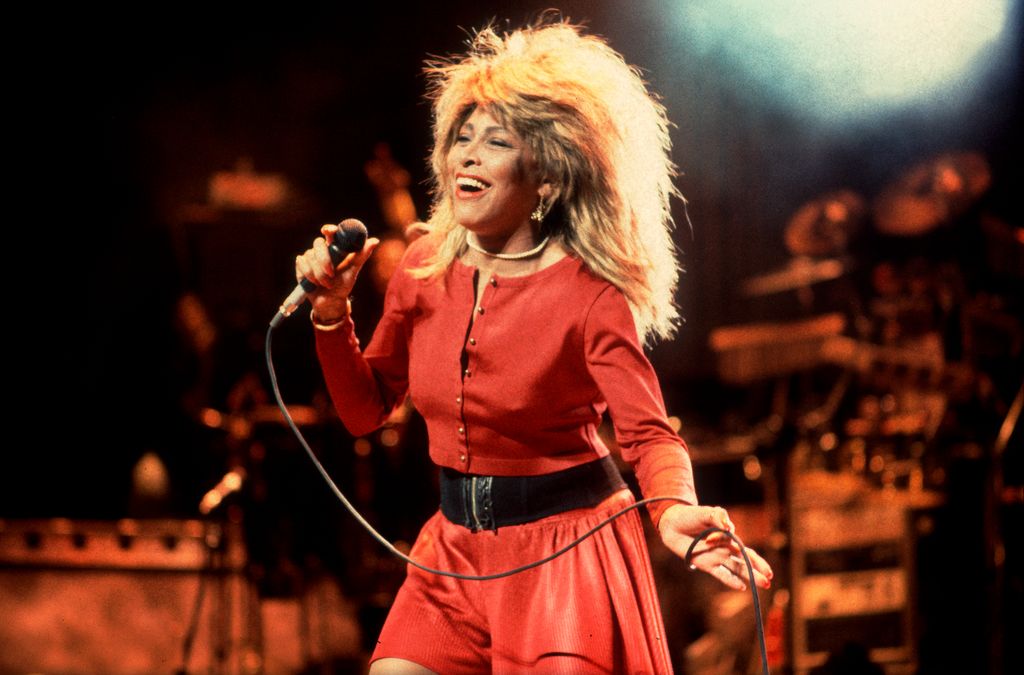 Tina Turner performs onstage at the Poplar Creek Music Theater, Hoffman Estates, Illinois