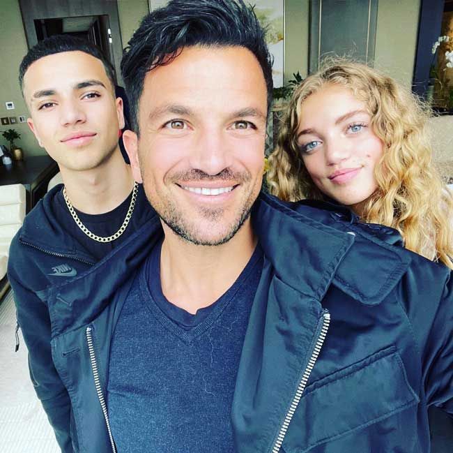 peter andre with junior princess smiling instagram