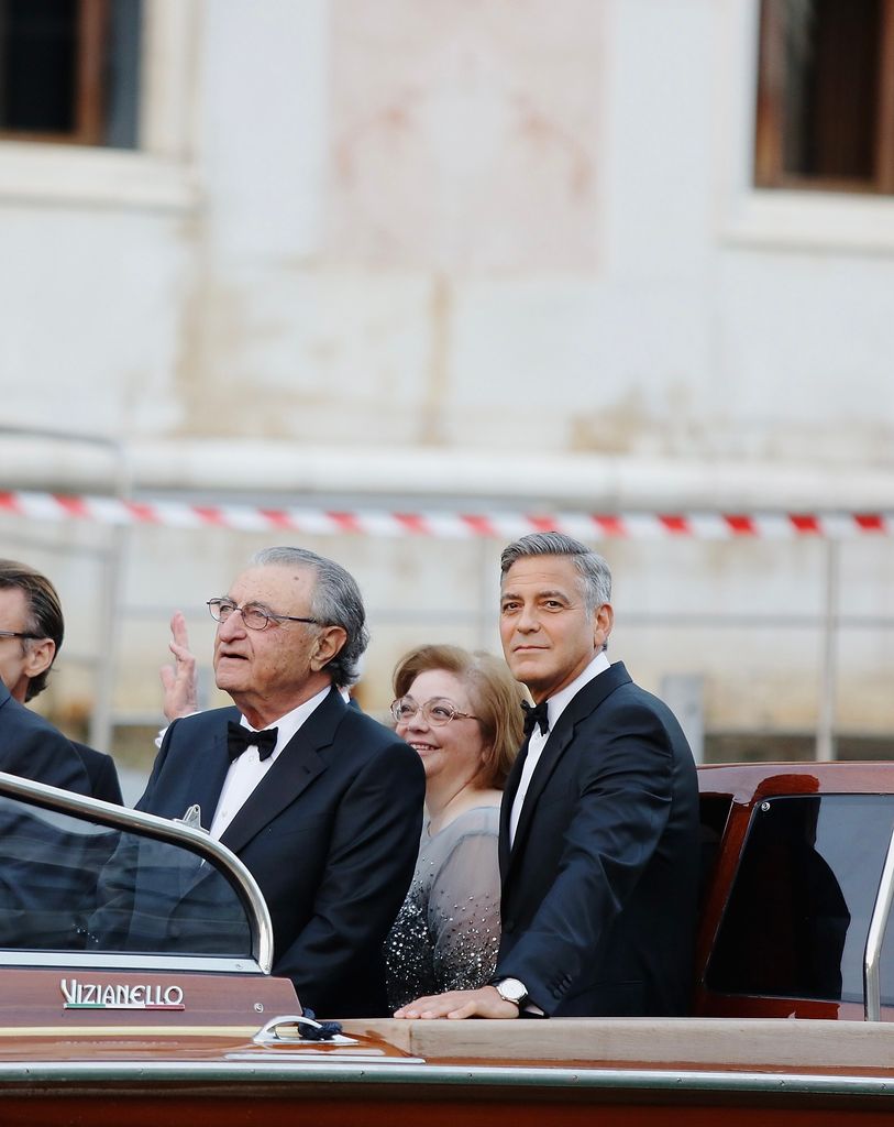 George Clooney with his sister Ada on a boat in Venice in 2014