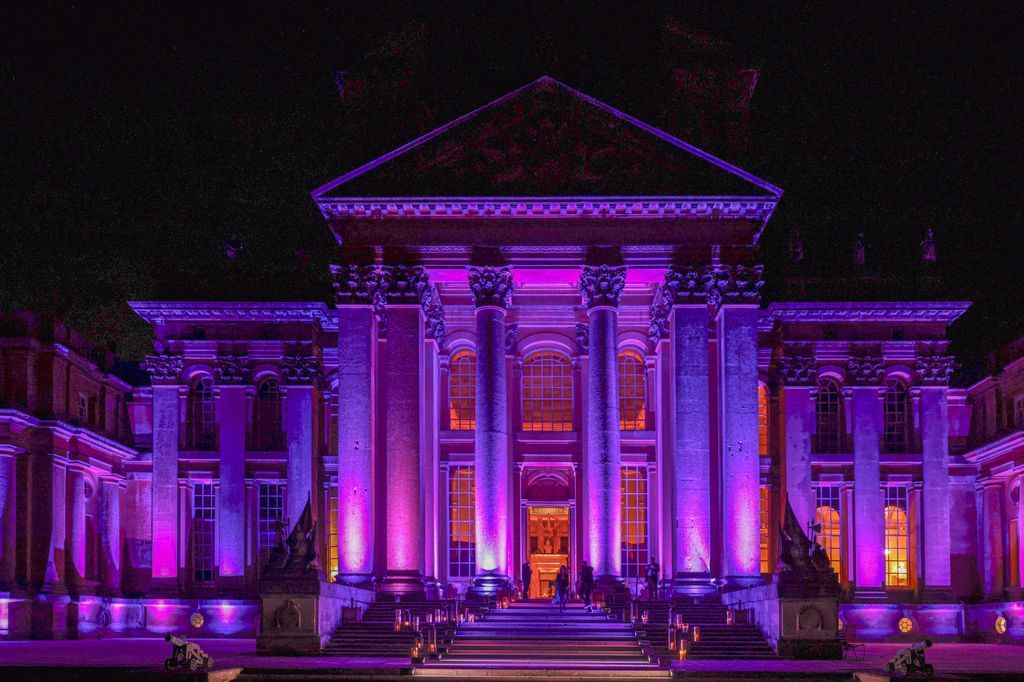 Blenheim Palace  lit up purple