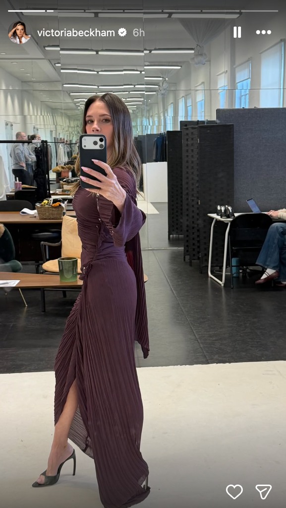 Victoria appeared to be working hard in her design studio