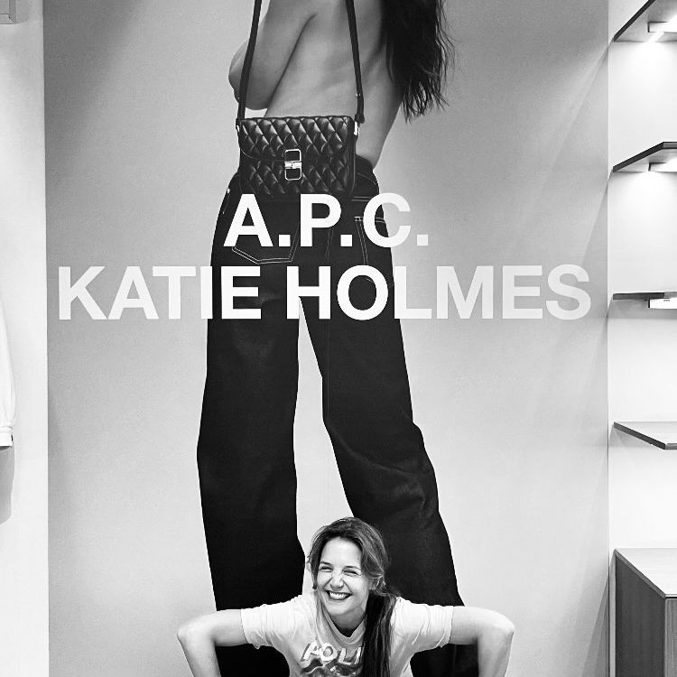 Katie Holmes celebrates the launch of her new A.P.C. capsule collection