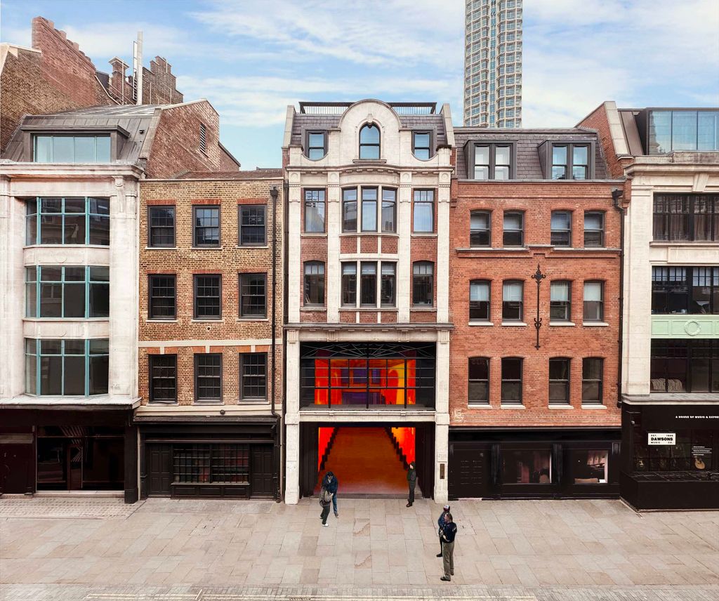 External view of the Chateau Denmark hotel in Denmark Street, Soho, London