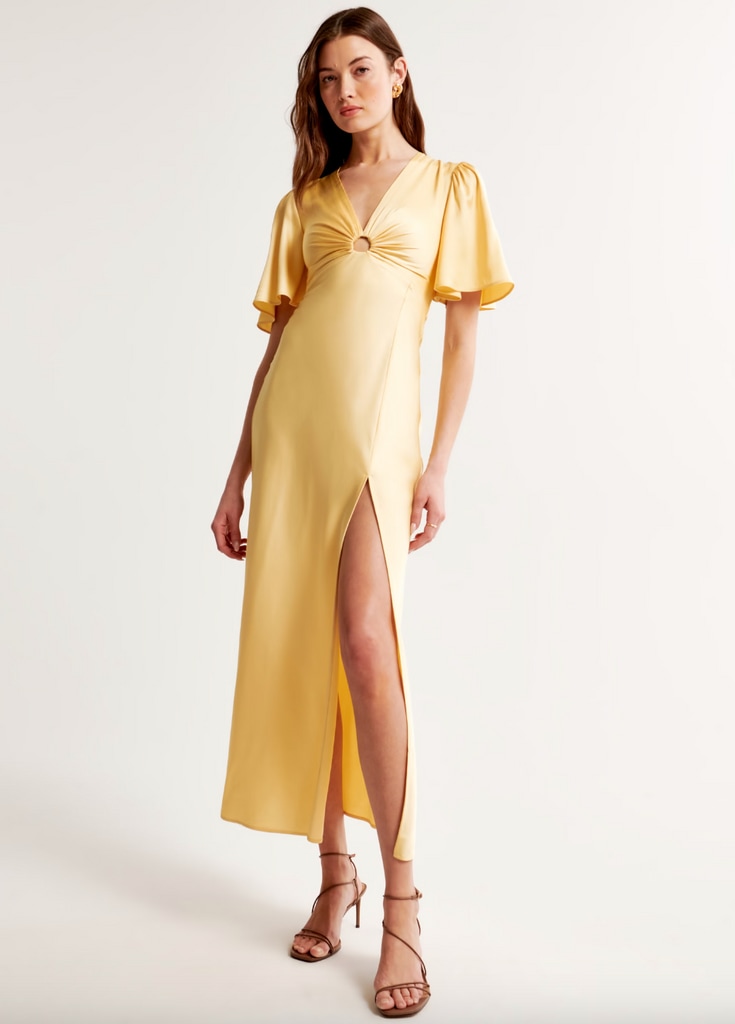 Abercrombie yellow midi dress
