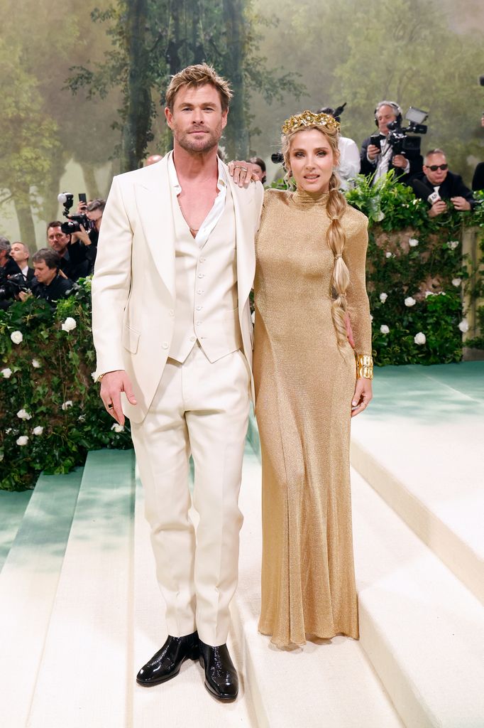 Chris Hemsworth and Elsa Pataky attend the 2024 Costume Institute Benefit for "Sleeping Beauties: Reawakening Fashion" at The Metropolitan Museum of Art on May 06, 2024 in New York City