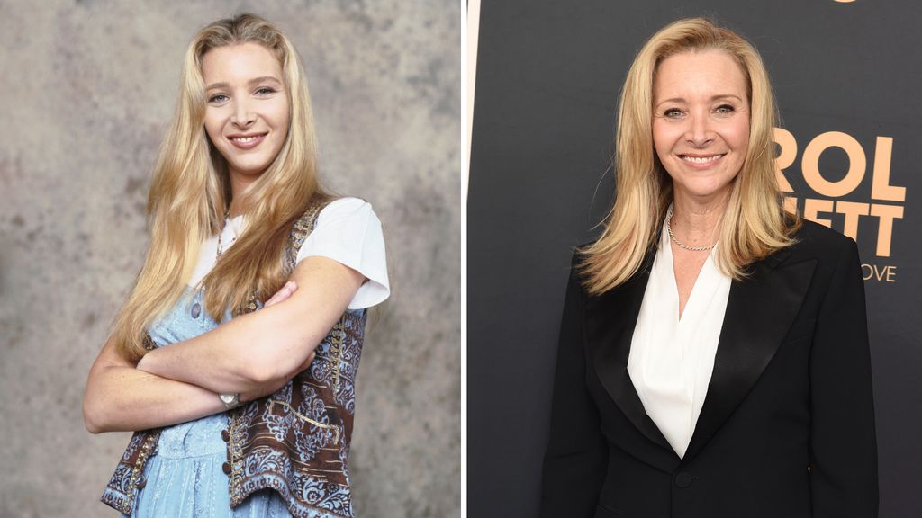 Split image of Lisa Kudrow in 1994 vs. 2024