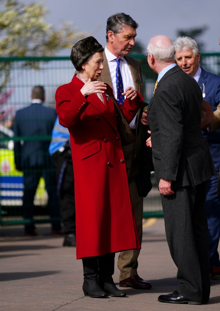 The Princess Royal and Timothy Laurence arrive for day four of the 2024 Cheltenham Festival at Cheltenham Racecourse