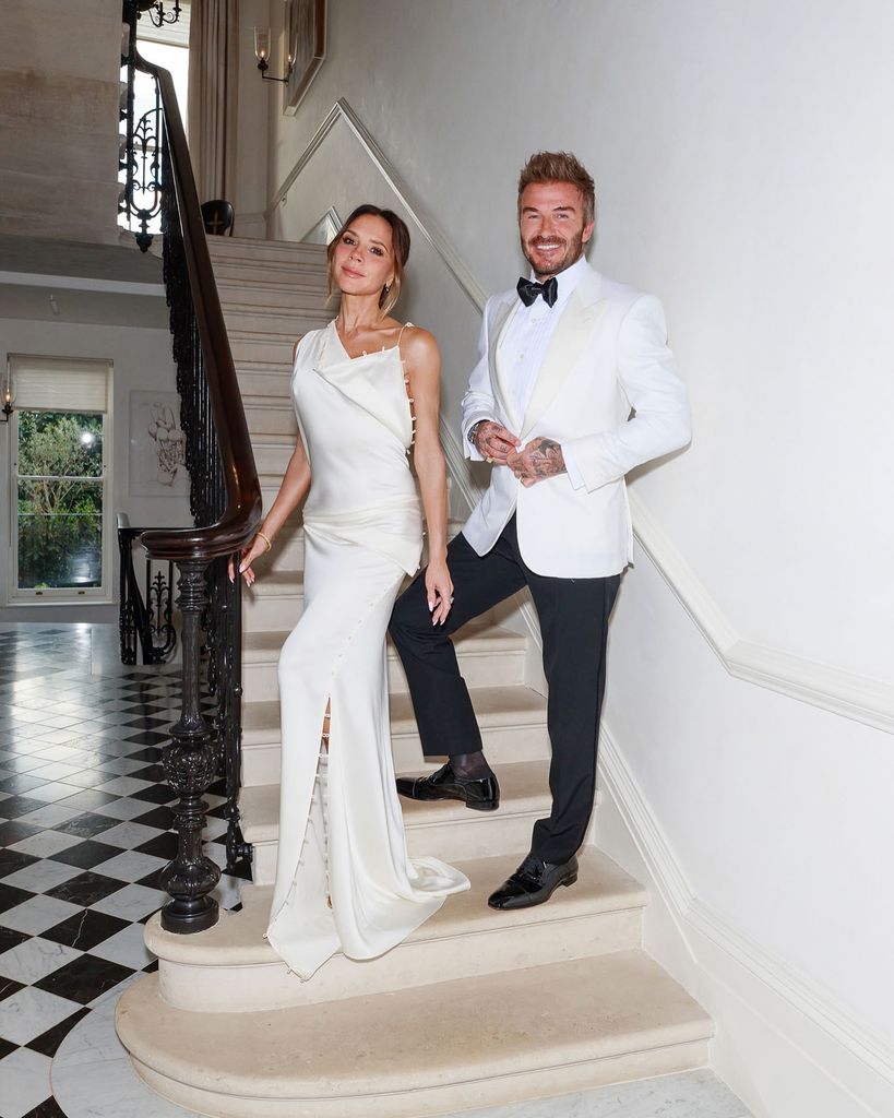 Victoria Becham y David Beckham se vistieron con el Shaftagram