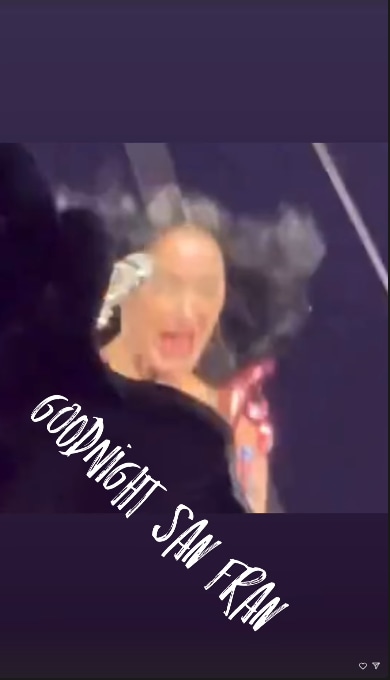 Screengrab of Katy Perry screaming as her butterfly prop falls
