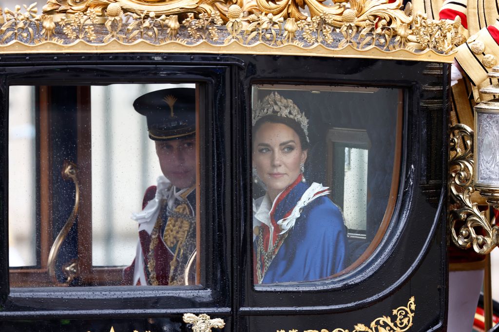 Prince William and Kate followed the King and Queen's carriage