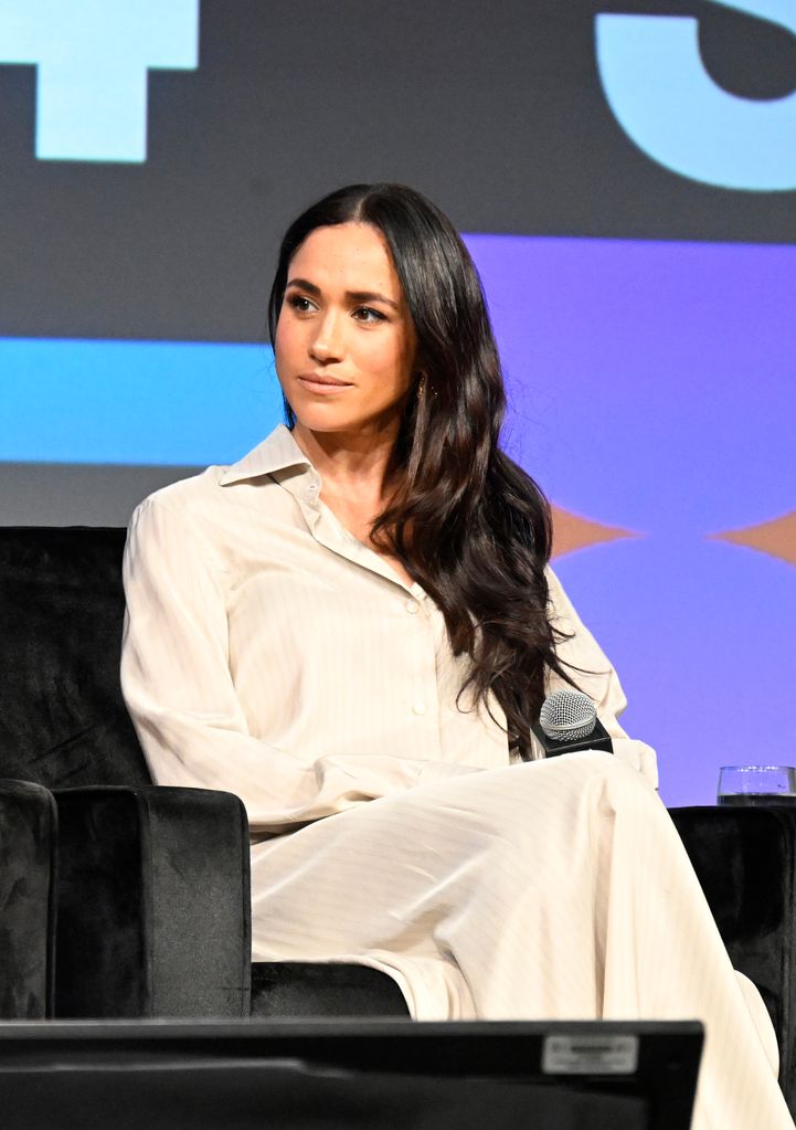 Meghan, Duchess of Sussex speaks onstage during the Breaking Barriers, Shaping Narratives: How Women Lead On and Off the Screen panel during the 2024 SXSW Conference and Festival at Austin Convention Center on March 08, 2024 in Austin, Texa