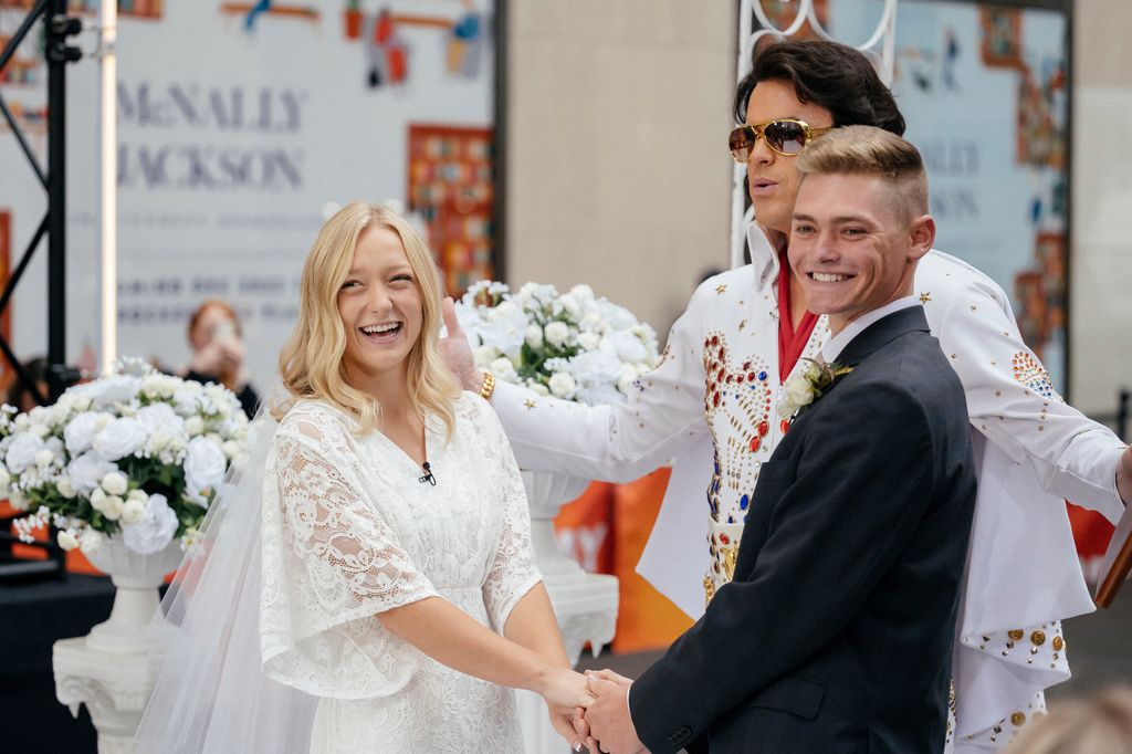 Willie Geist as Elvis at a Vegas-style wedding