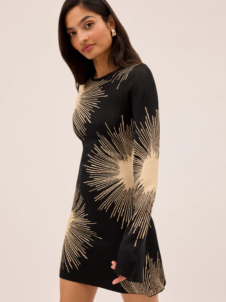 Greta Sunburst Lurex Mini Dress
