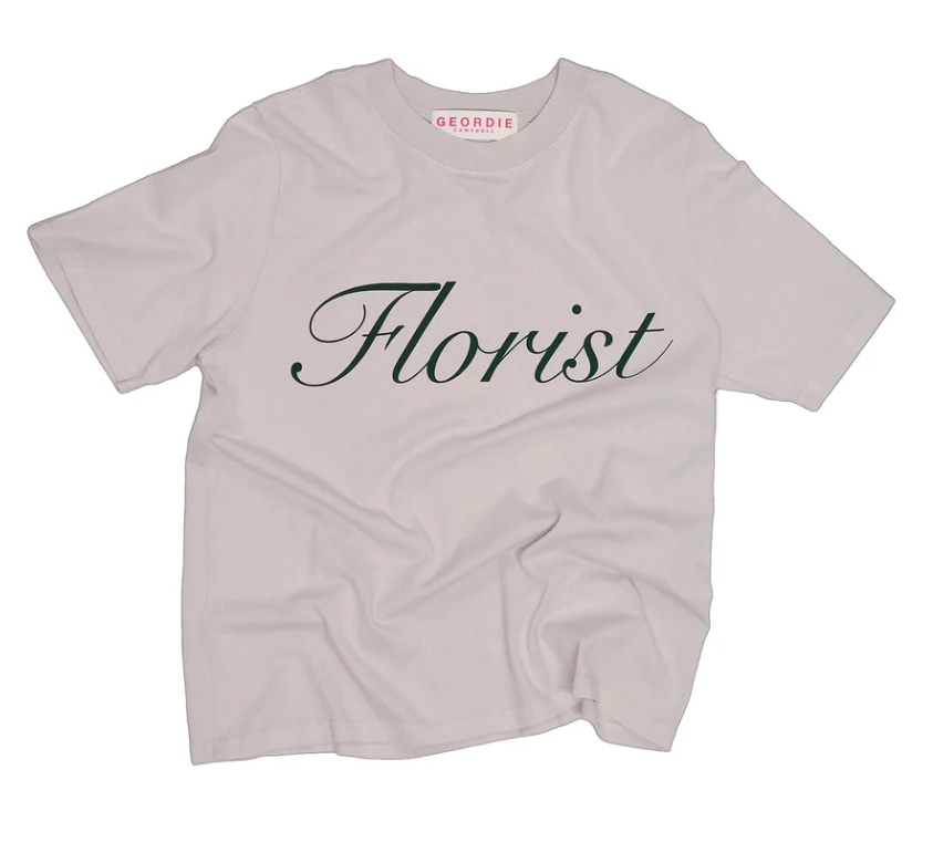 'florist' t shirt in white