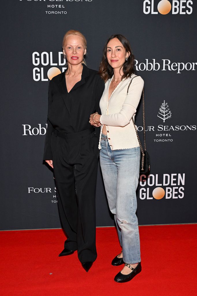 Pamela Anderson and Gia Coppola at "The Road to the Golden Globes Party" 