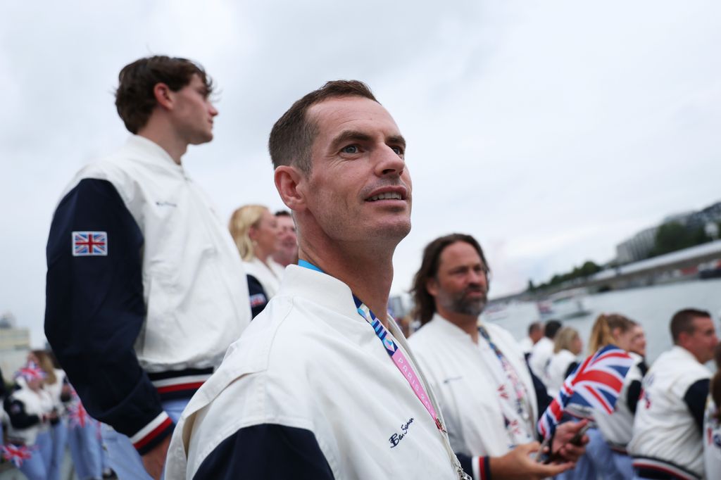 Andy Murray of Team Great Britain looks on from a boat on the Seine during the opening ceremony of the Olympic Games Paris 2024 on July 26, 2024 in Paris, France. (Photo by Naomi Baker/Getty Images)