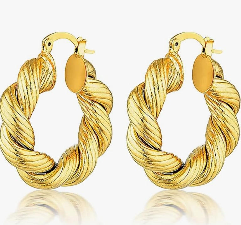 gold amazon hoop earrings 