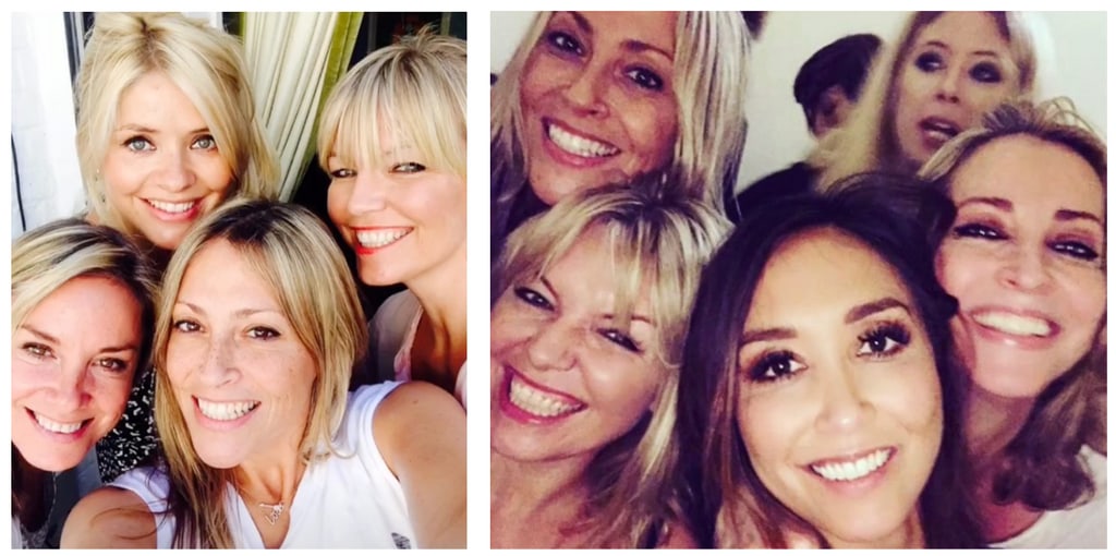 Kate with friends Tamzin Outhwaite, Holly Willoughby, Nicole and Natalie Appleton and Myleene Klass