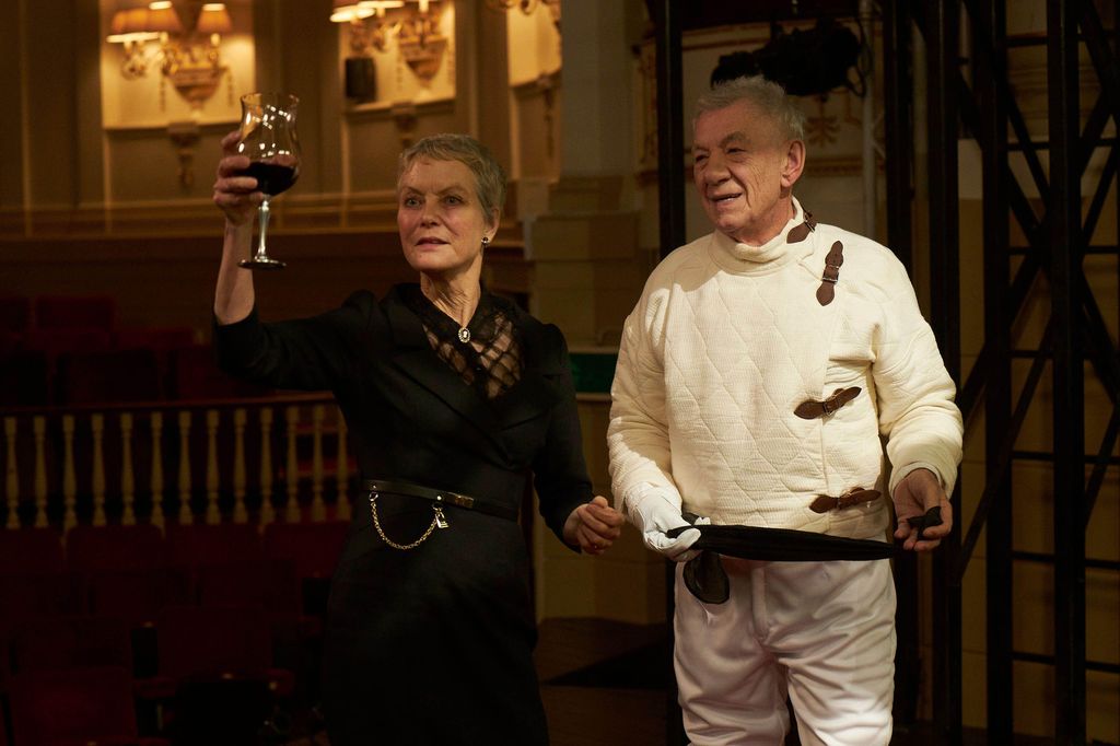 Jenny Seagrove and Ian McKellen in Hamlet film