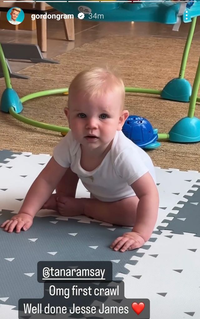 baby on soft mat in home