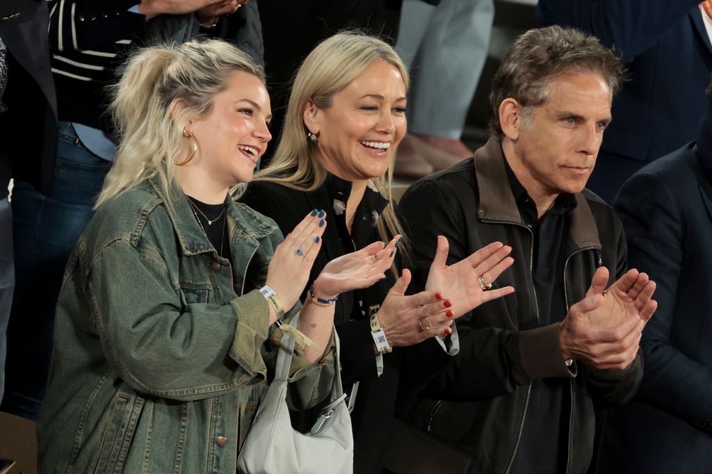 ben stiller with daughter ella stiller and wife christine taylor