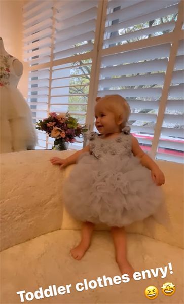 Rachel Rileys daughter in a tulle dress