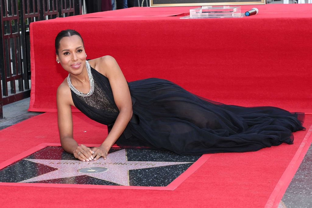 Kerry Washington with her star on the Hollywood Walk of Fame