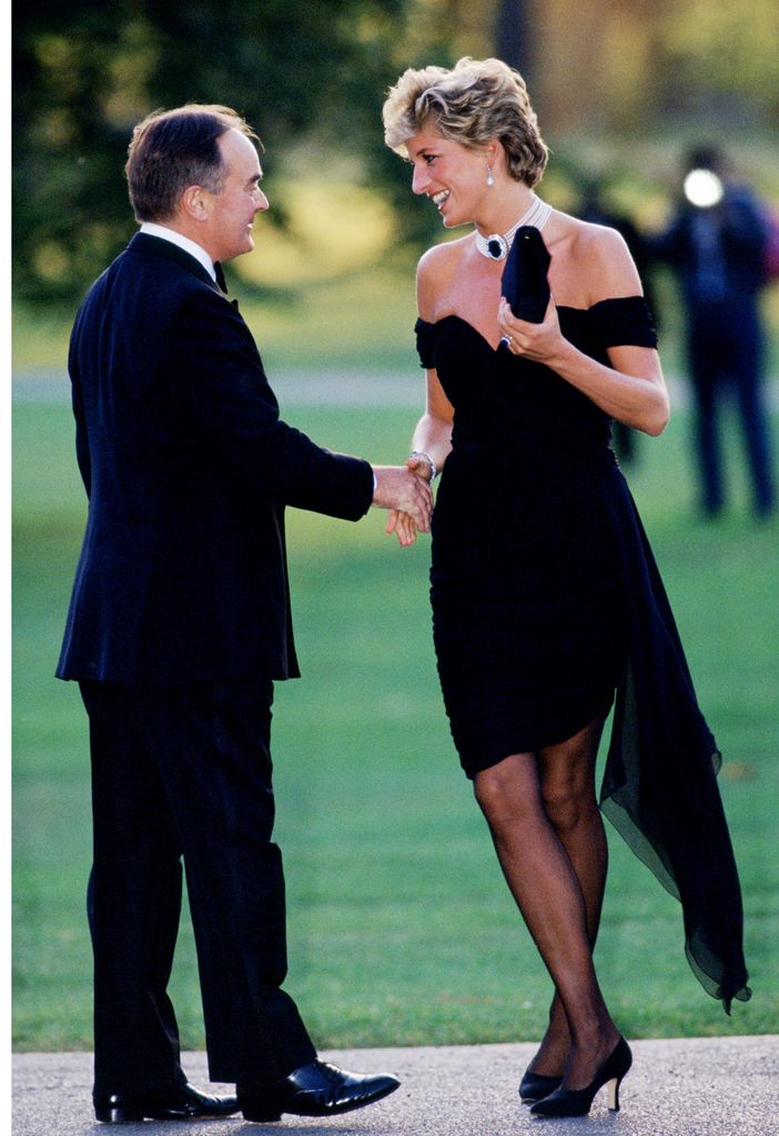 Wearing the black cocktail dress was a last minute change for the Princess of Wales