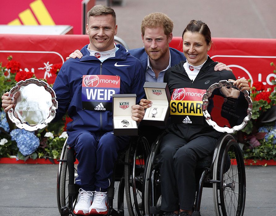 prince harry london marathon wheelchair winners