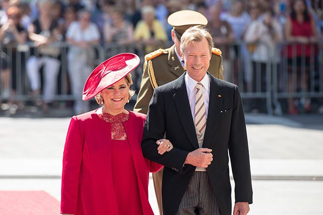 grand duchess maria teresa and grand duke henri of luxembourg attend te deum