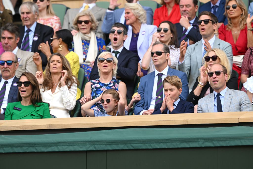 Princess Kate, Princess Charlotte, Prince George and Prince William all watch the tennis at Wimbledon