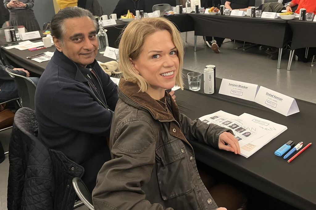 Sanjeev Bhaskar (DI Sunny Khan) and Sinéad Keenan (DCI Jess James) in Unforgotten season 7