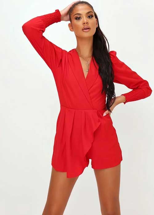 red playsuit