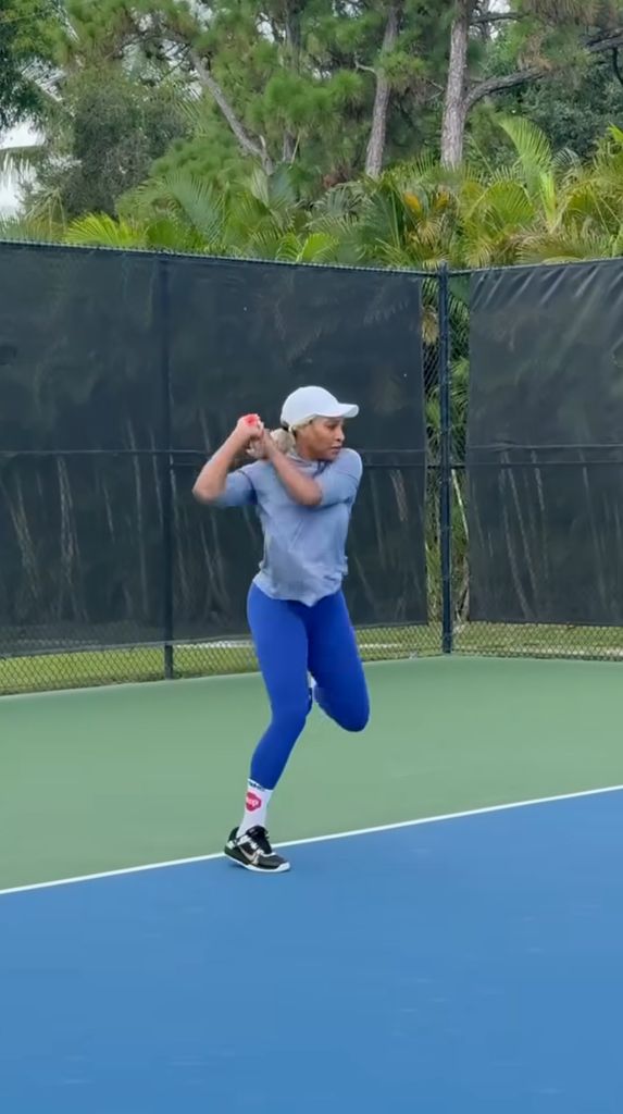 Serena excited fans when she posted a video of her on the tennis court recently