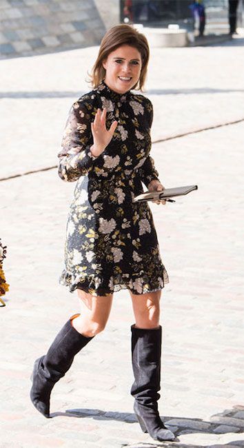 Princess Eugenie knee high boots