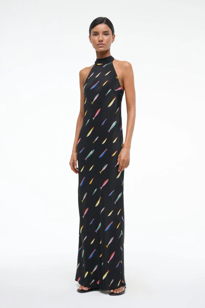 WINNIE SILK DRESS POP SARDINES BLACK