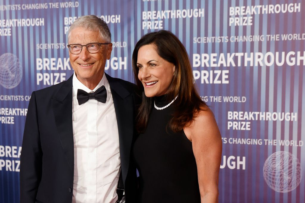 Bill Gates and Paula Hurd attend the 2024 Breakthrough Prize Ceremony at Academy Museum of Motion Pictures on April 13, 2024 in Los Angeles, California