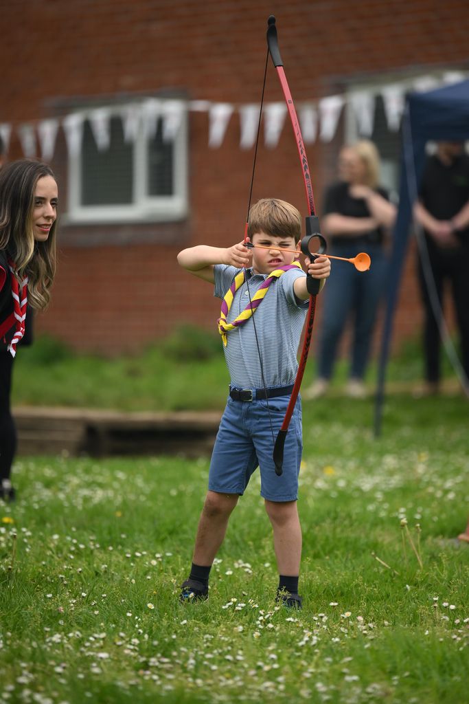 Prince Louis, five, also had a go!