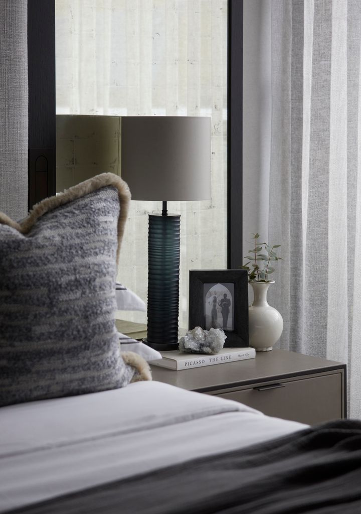 bed with bedside cabinet 