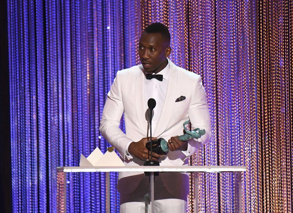 Actor Mahershala Ali accepts the award for Best Male Actor in a Supporting Role for 'Moonlight,' onstage during the 23rd Annual Screen Actors Guild Awards at The Shrine Expo Hall on January 29, 2017 in Los Angeles, California. 